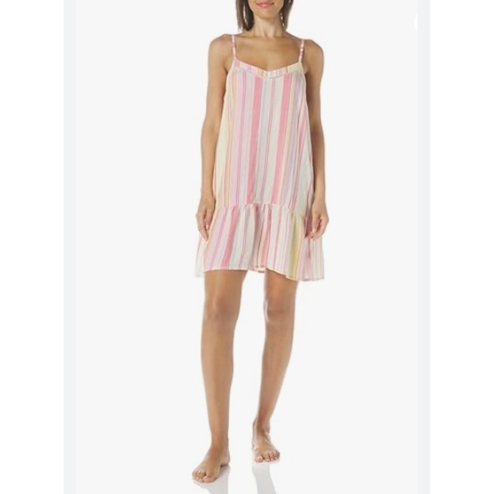 PJ Salvage Staycation Striped Sleep Dress Pastel Cottagecore Lounge NWT